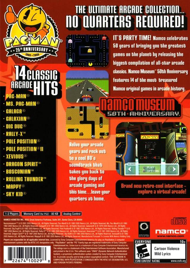 Namco Museum 50th Anniversary (Greatest Hits) - (PS2) PlayStation 2 [Pre-Owned] Video Games Namco   