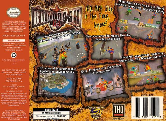 Road Rash 64 - (N64) Nintendo 64 [Pre-Owned] Video Games THQ   