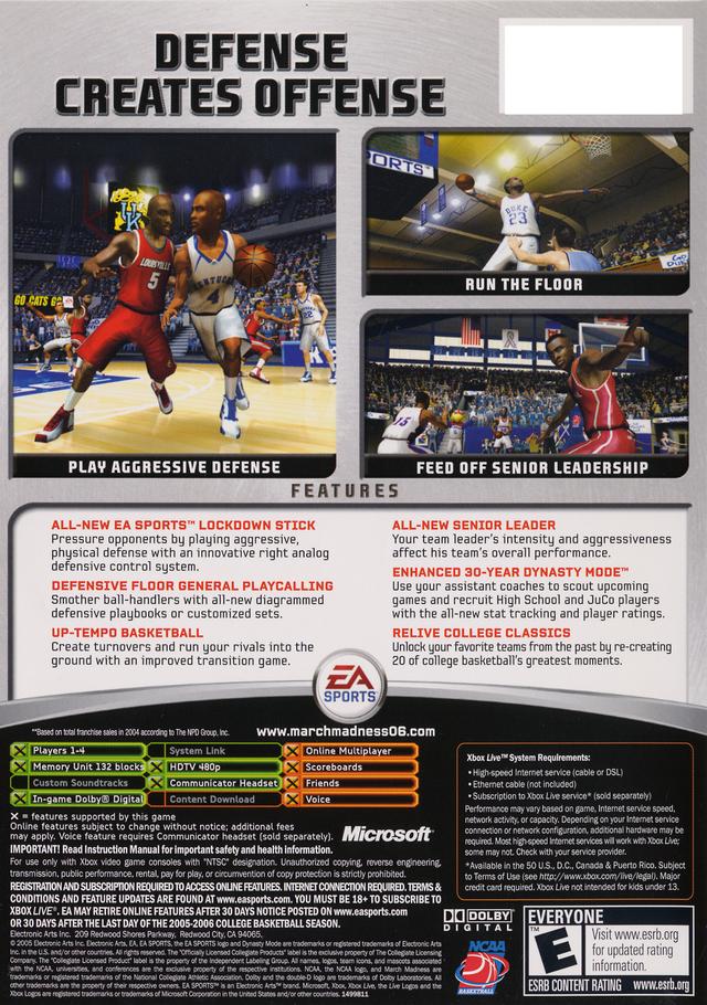 NCAA March Madness 06 - Xbox Video Games EA Sports   