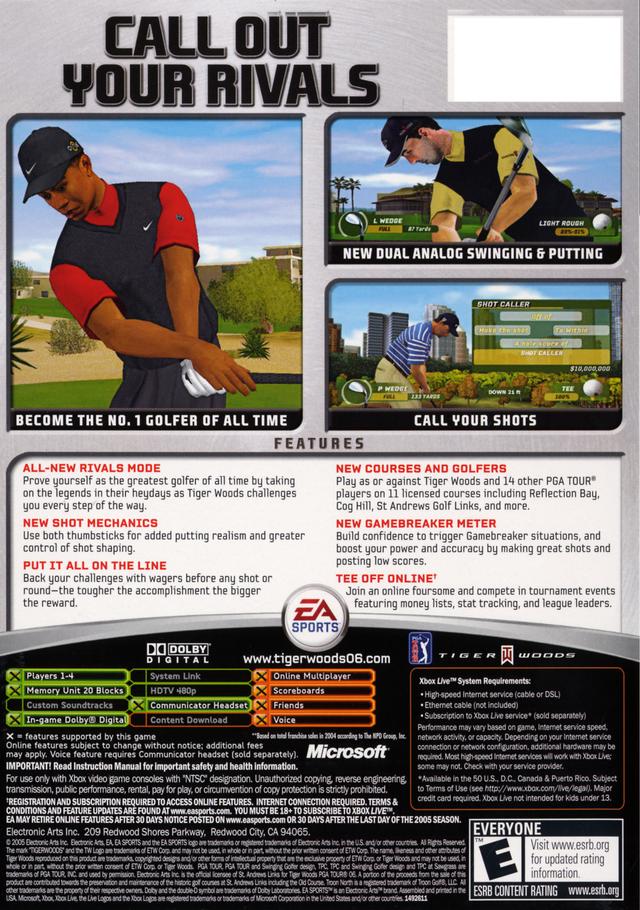 Tiger Woods PGA Tour 06 - Xbox Video Games EA Sports   