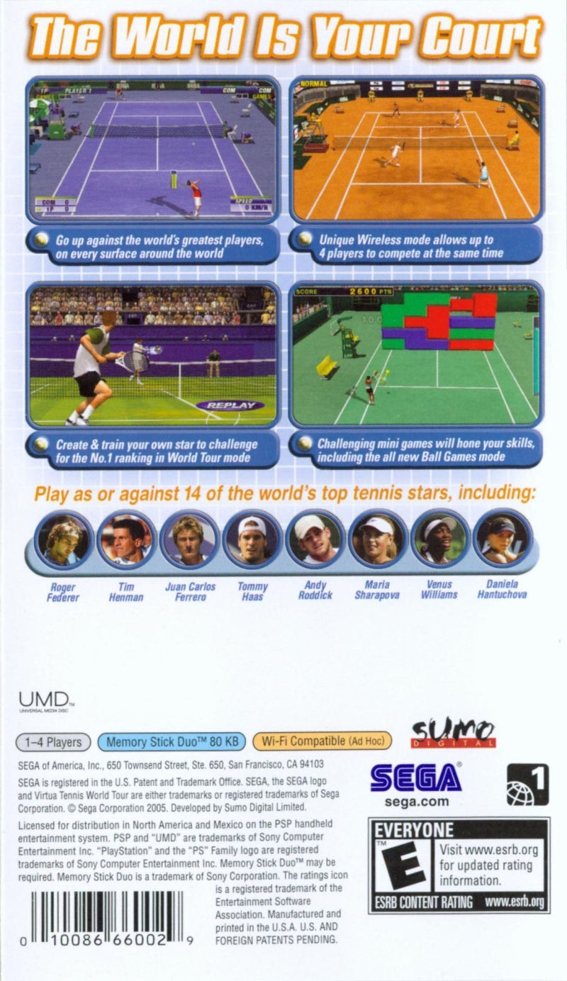 Virtua Tennis World Tour - Sony PSP [Pre-Owned] Video Games Sega   