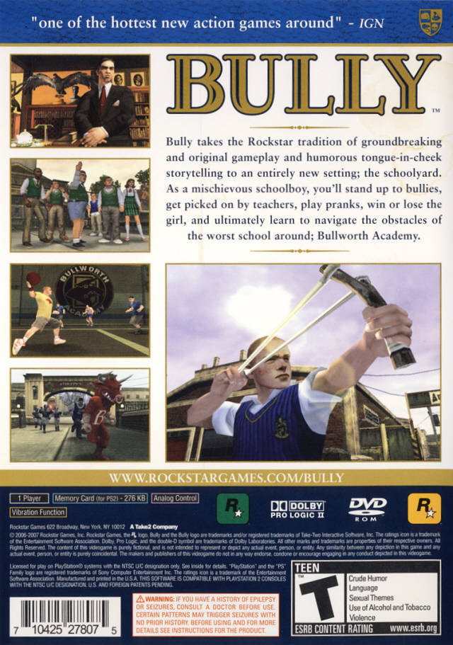 Bully (Greatest Hits) - (PS2) PlayStation 2 Video Games Rockstar Games   