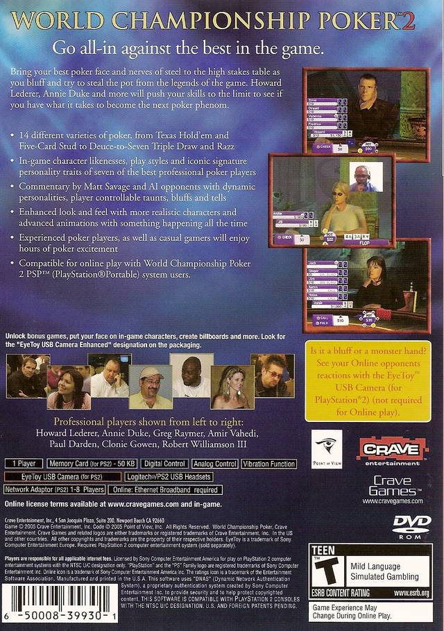 World Championship Poker 2: Featuring Howard Lederer - (PS2) PlayStation 2 [Pre-Owned] Video Games Crave   