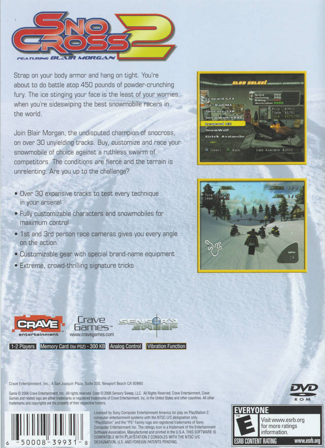 SnoCross 2: Featuring Blair Morgan - (PS2) PlayStation 2 [Pre-Owned] Video Games Crave   