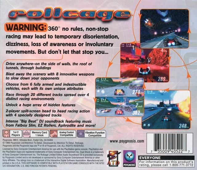 Rollcage PS1 - Jeux Vidéo | Rakuten Rollcage PS1 - Jeux Vidéo | Rakuten