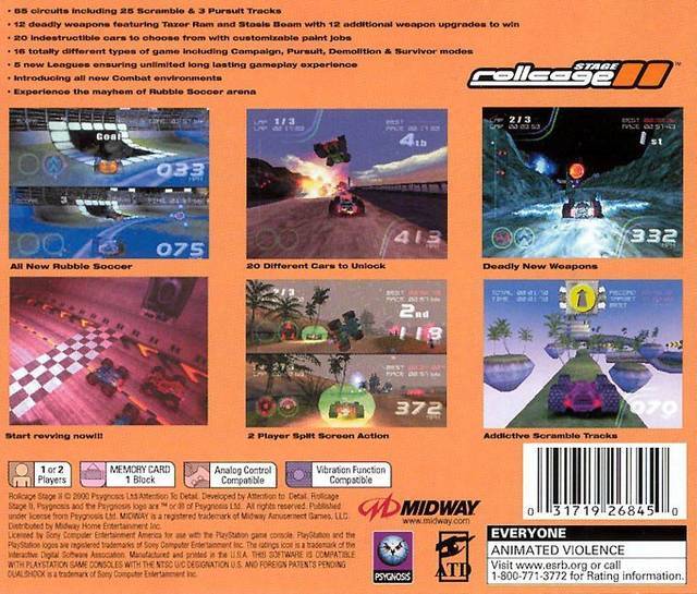 Rollcage Stage II - (PS1) PlayStation 1 Video Games Midway   