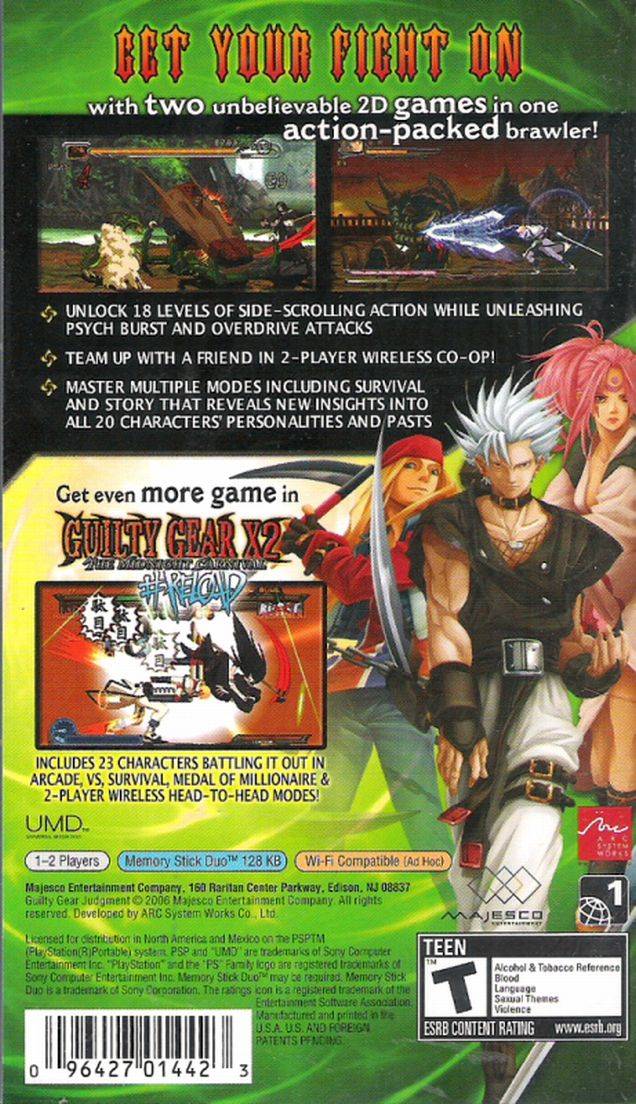 Guilty Gear Judgment - Sony PSP Video Games Majesco   