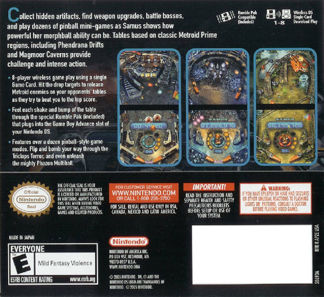 Metroid Prime Pinball (w/Rumble Pak) - Nintendo DS Video Games Nintendo   