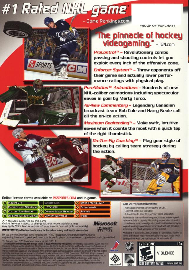NHL 2K6 - (XB) Xbox Video Games 2K Sports   
