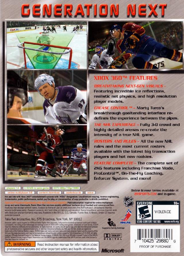 NHL 2K6 - Xbox 360 [Pre-Owned] | J&L Game