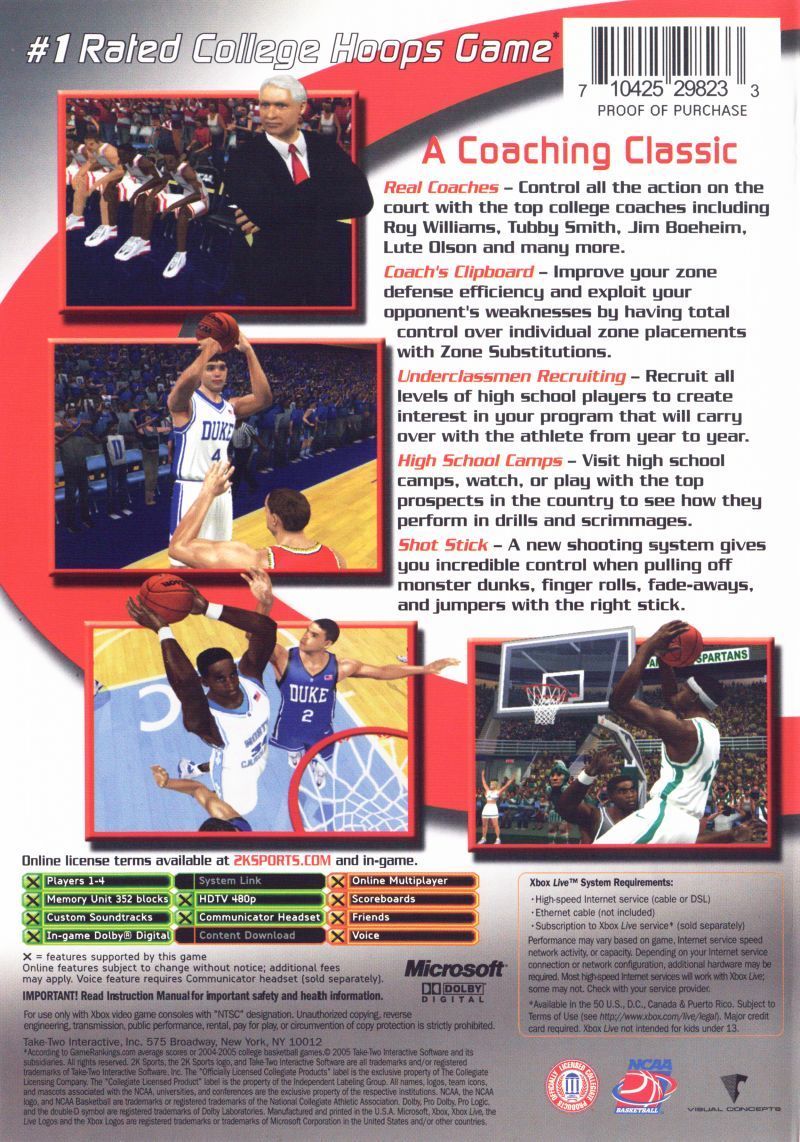 College Hoops 2K6 - (XB) Xbox [Pre-Owned] Video Games 2K Sports   