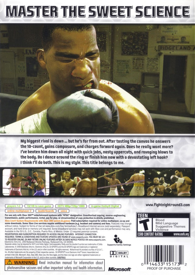 Fight Night Round 3 - Xbox 360 [Pre-Owned] Video Games EA Sports   