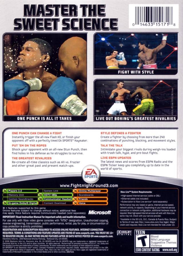 Fight Night Round 3 - (XB) Xbox [Pre-Owned] Video Games EA Sports   