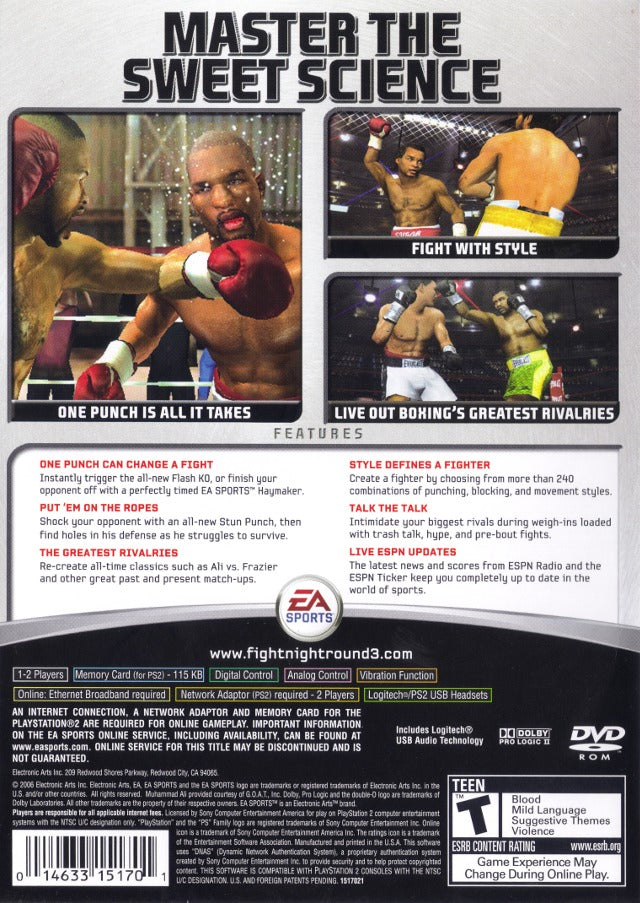 Fight Night Round 3 (Greatest Hits) - (PS2) PlayStation 2 [Pre-Owned] Video Games EA Sports   