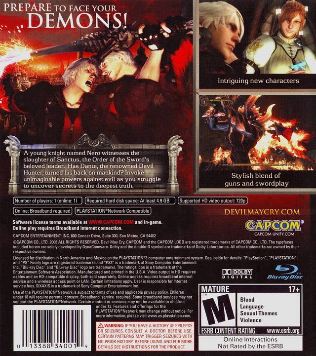 Devil May Cry 4 - (PS3) PlayStation 3 [Pre-Owned] Video Games Capcom   