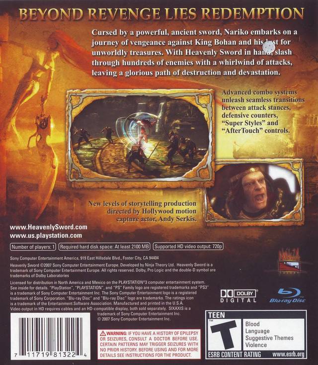 Heavenly Sword - (PS3) PlayStation 3 [Pre-Owned] Video Games SCEA   