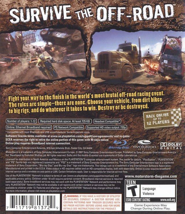 MotorStorm - (PS3) PlayStation 3 [Pre-Owned] | J&L Game