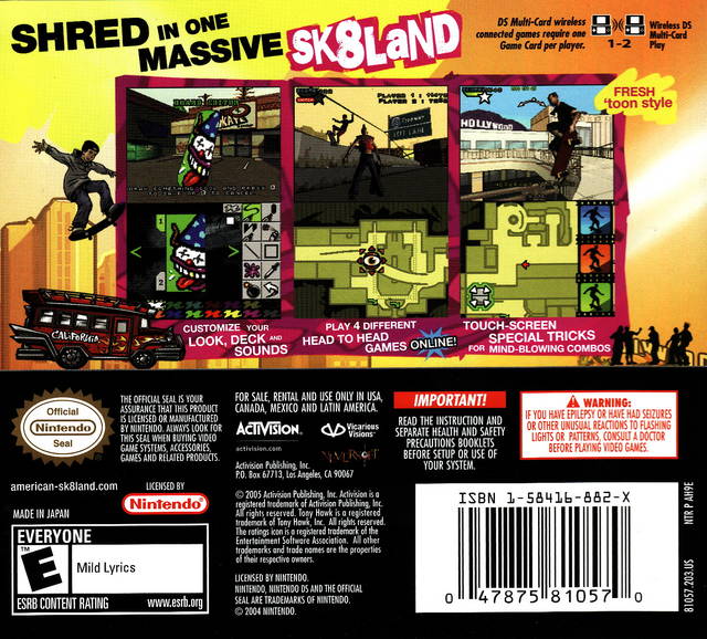 Tony Hawk's American Sk8land - (NDS) Nintendo DS [Pre-Owned] Video Games Activision   