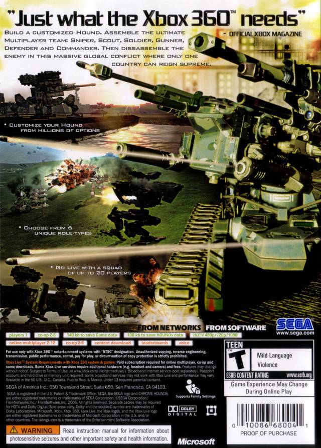 Chromehounds - Xbox 360 [Pre-Owned] Video Games Sega   