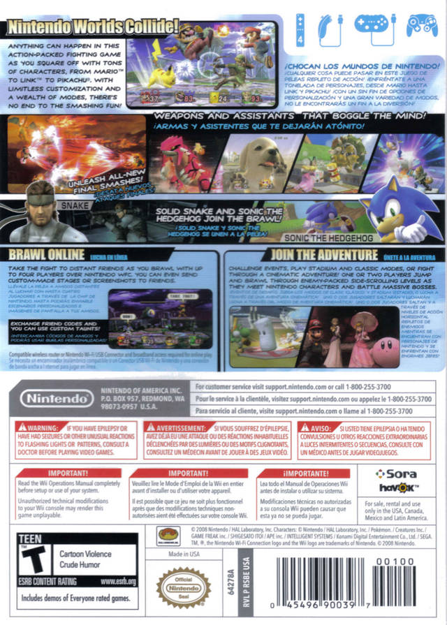 Super Smash Bros. Brawl - Nintendo Wii [Pre-Owned] Video Games Nintendo   
