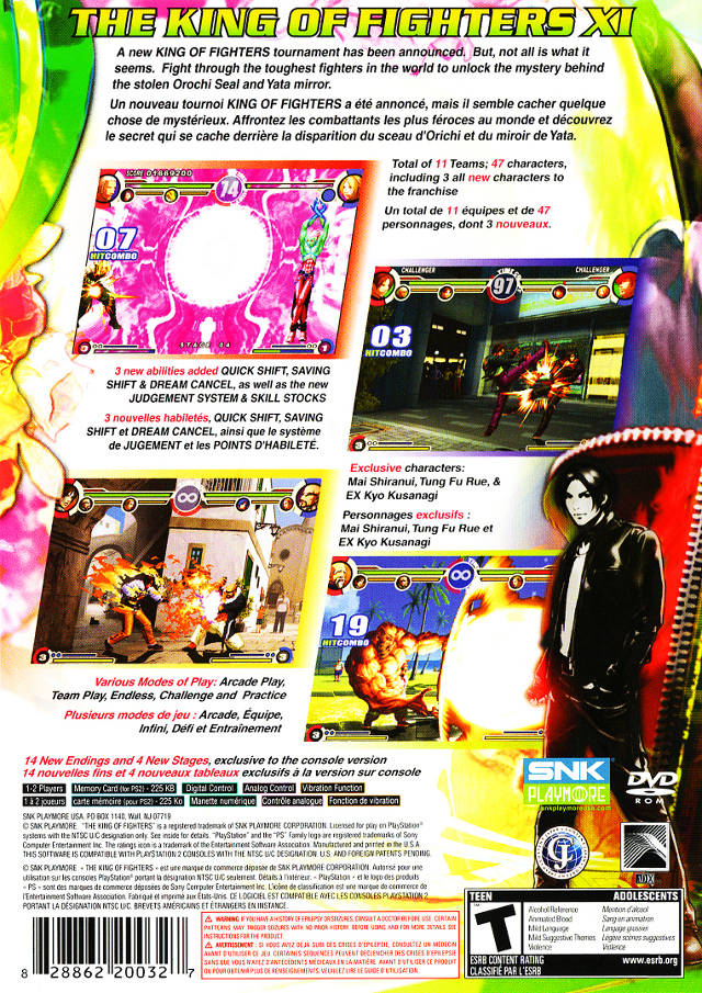 The King of Fighters XI - (PS2) PlayStation 2 Video Games SNK Playmore   