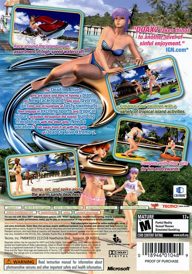 Dead or Alive Xtreme 2 - Xbox 360 [Pre-Owned] Video Games Tecmo   