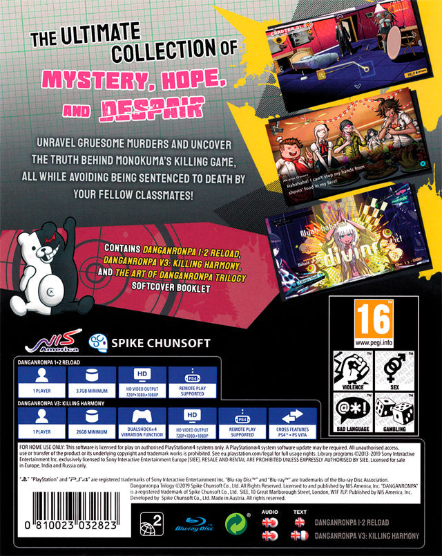 Danganronpa Trilogy - (PS4) PlayStation 4 [Pre-Owned] (European Import) Video Games NIS America   