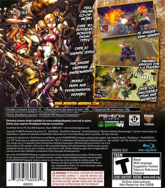 Monster Madness: Grave Danger - (PS3) PlayStation 3 [Pre-Owned