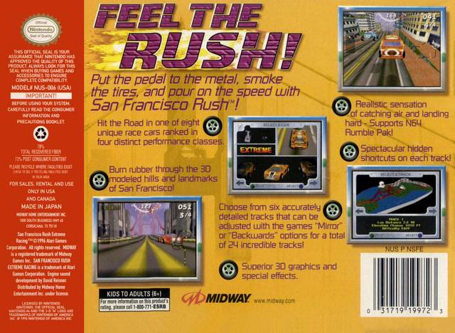 San Francisco Rush: Extreme Racing - (N64) Nintendo 64 [Pre-Owned] Video Games Midway   