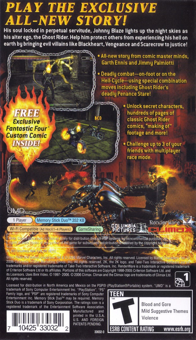 Ghost Rider - PSP Video Games 2K Games   