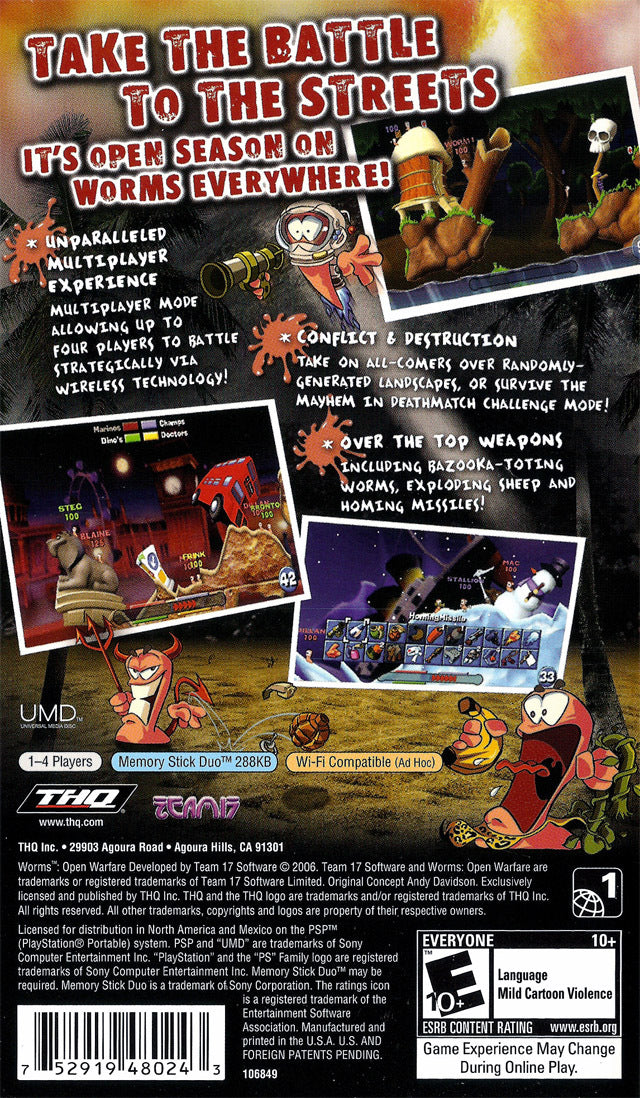 Worms: Open Warfare - Sony PSP [Pre-Owned] Video Games THQ   