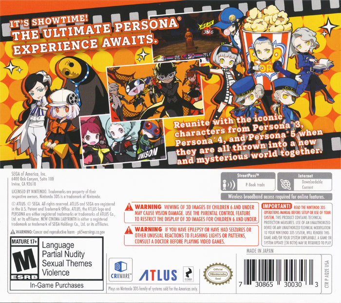 Persona Q2: New Cinema Labyrinth - Nintendo 3DS Video Games Atlus   