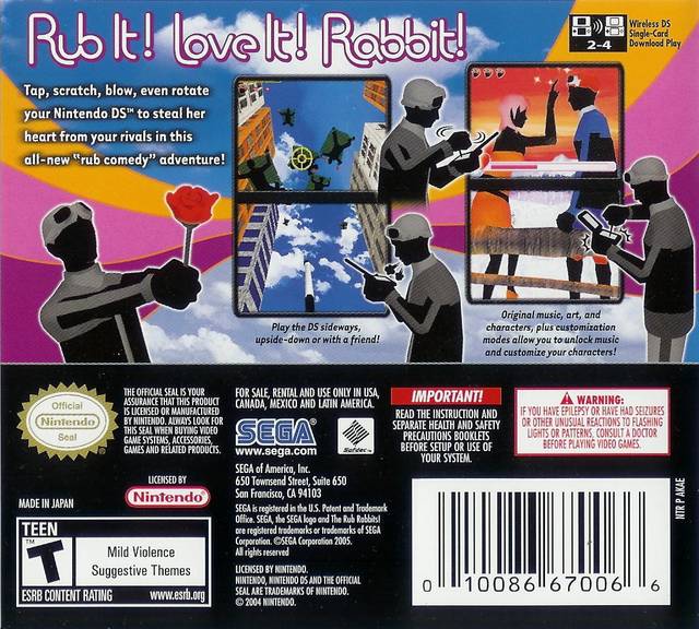 The Rub Rabbits! - Nintendo DS Video Games Sega   