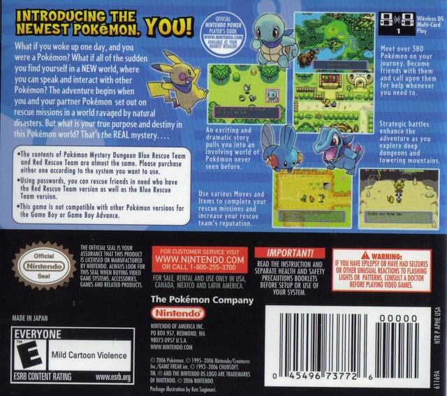 Pokemon Mystery Dungeon: Blue Rescue Team - (NDS) Nintendo DS [Pre-Owned] Video Games Nintendo   