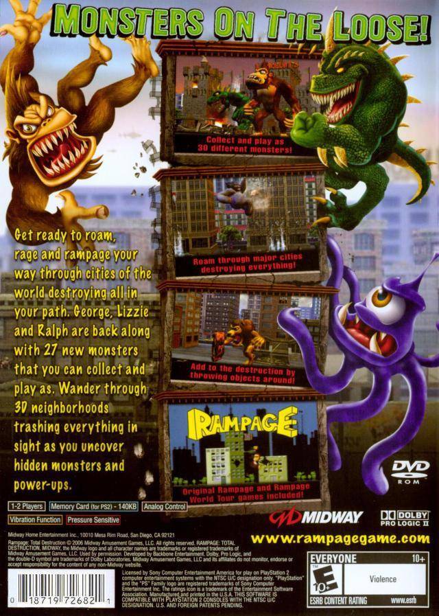 Rampage: Total Destruction - (PS2) PlayStation 2 [Pre-Owned] Video Games Midway   