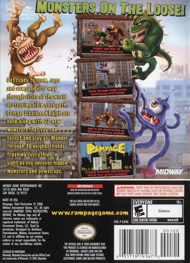 Rampage: Total Destruction - (GC) GameCube [Pre-Owned] Video Games Midway   