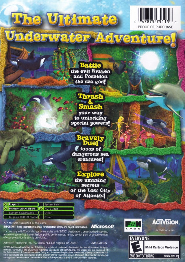 Sea World: Shamu's Deep Sea Adventures - Xbox Video Games Activision   