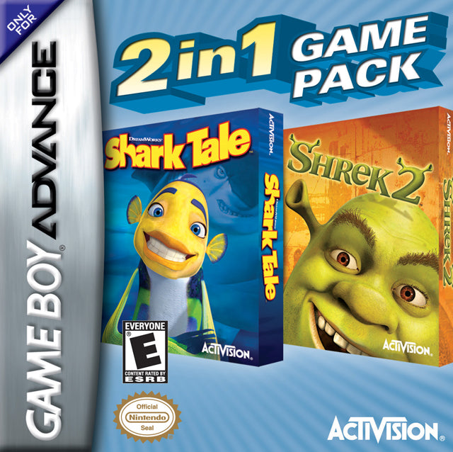 2 In 1 Game Pack: Shrek 2 / Shark Tale - (GBA) Game Boy Advance [Pre-Owned] Video Games Activision   