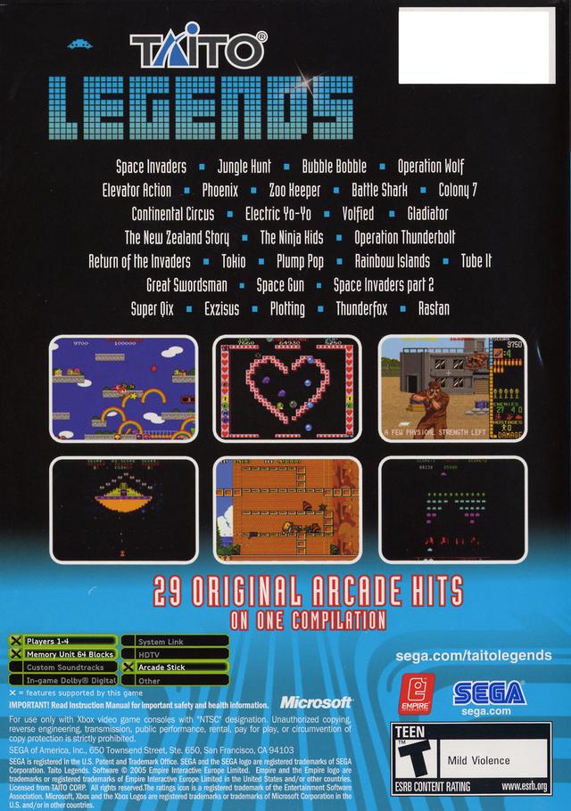 Taito Legends - Xbox | J&L Game