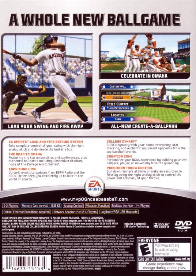MVP 06 NCAA Baseball - (PS2) PlayStation 2 [Pre-Owned] Video Games EA Sports   
