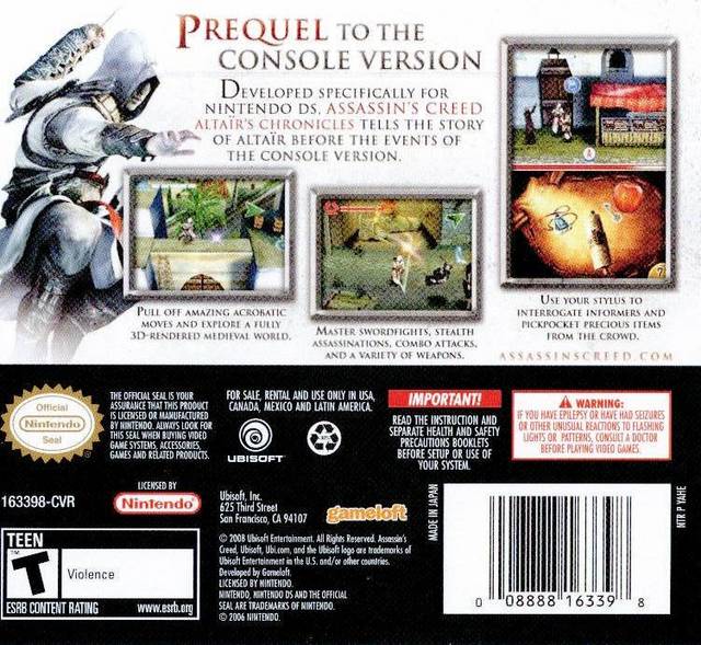 Assassin's Creed: Altair's Chronicles - (NDS) Nintendo DS [Pre-Owned] Video Games Ubisoft   