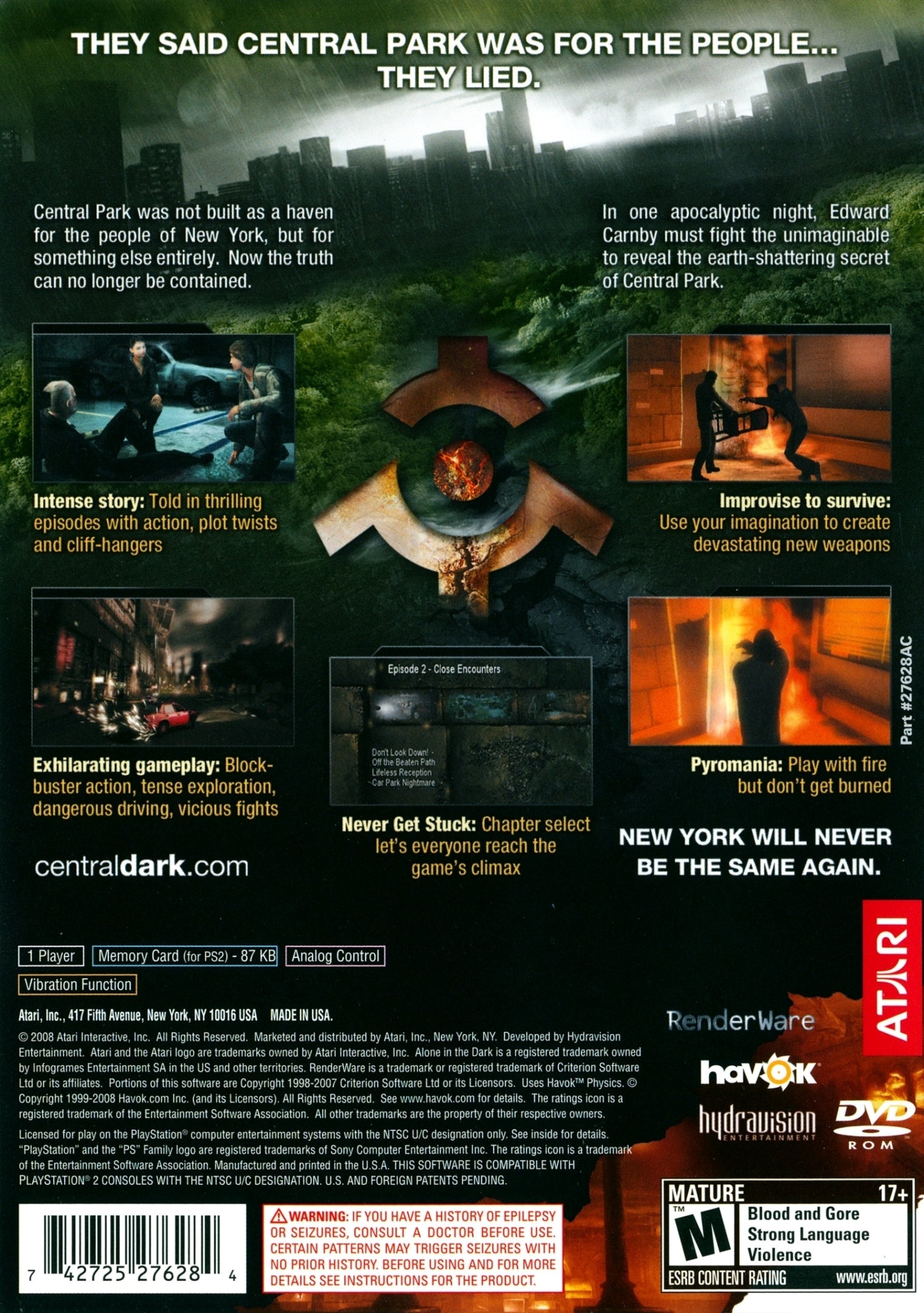 Alone in the dark PS2 Complet PAL Sony PlayStation 2 Alone in the dark PS2 Complet PAL Sony PlayStation 2