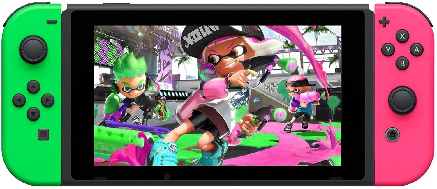 Nintendo Switch Hardware with Splatoon 2 + Neon Green/Neon Pink Joy-Cons (Nintendo Switch) Consoles Nintendo   