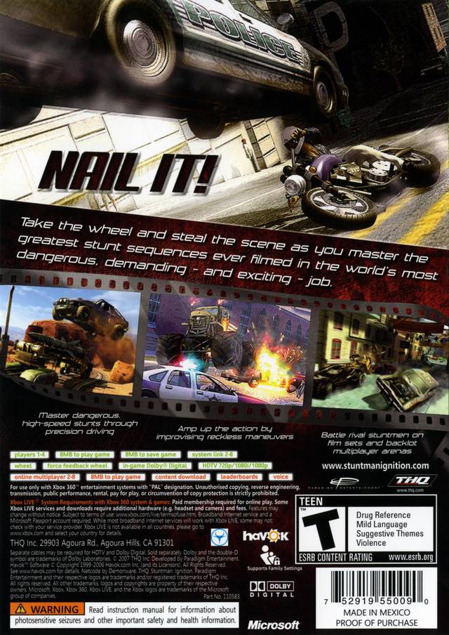 Stuntman Ignition - Xbox 360 [Pre-Owned] Video Games THQ   