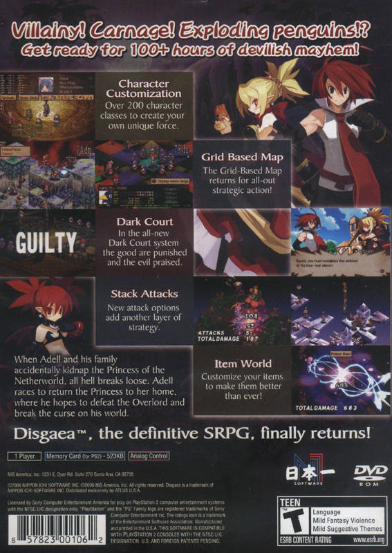 Disgaea 2: Cursed Memories - (PS2) PlayStation 2 Video Games NIS America   