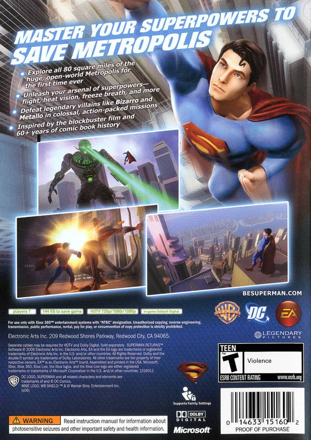 Superman Returns - Xbox 360 [Pre-Owned] Video Games EA Games   