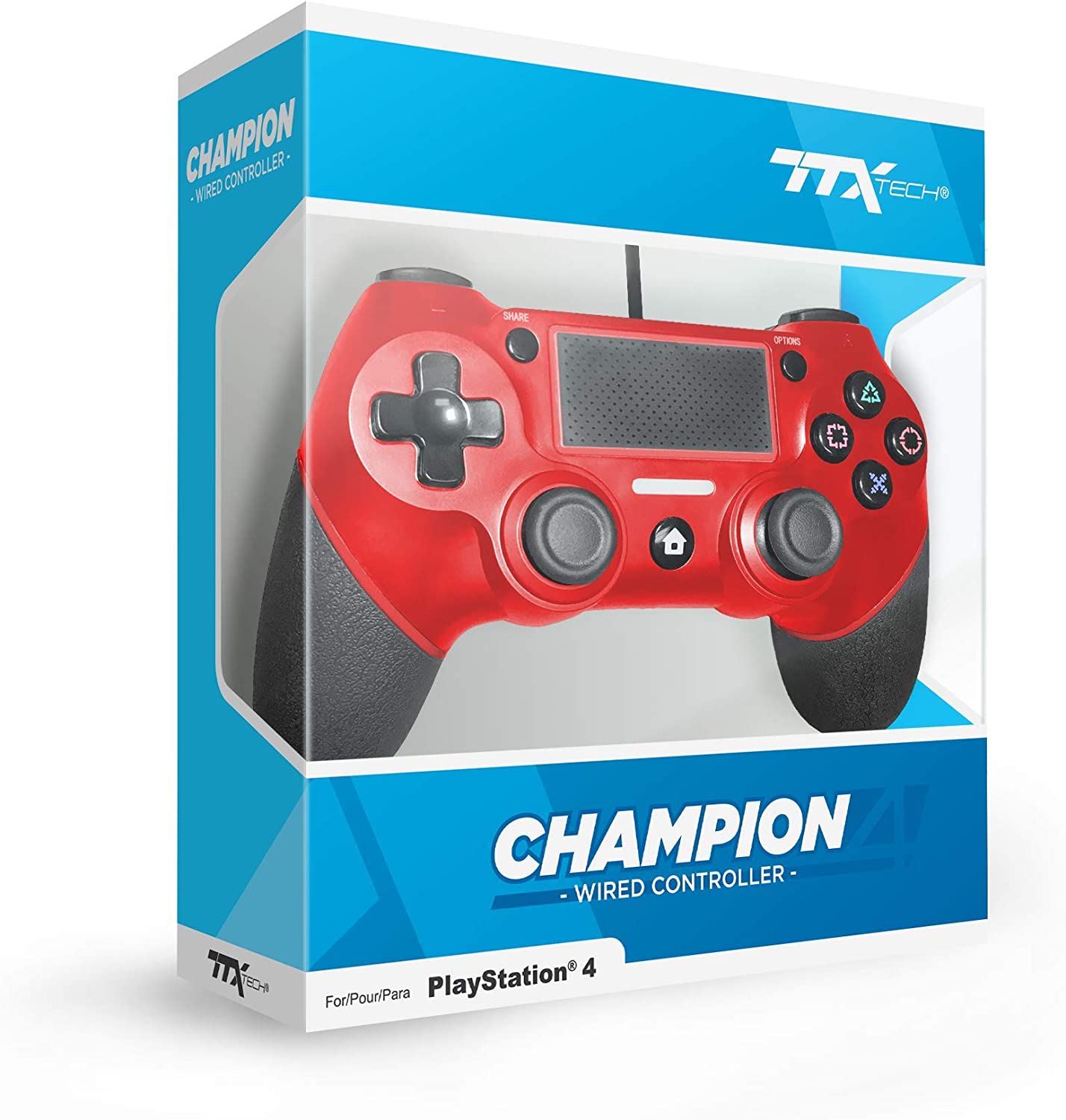 TTX PlayStation 4 Champion Wired Controller (Red) - (PS4) PlayStation 4 Accessories TTX Tech   