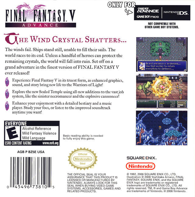 Final Fantasy V Advance - (GBA) Game Boy Advance [Pre-Owned] Video Games Nintendo   