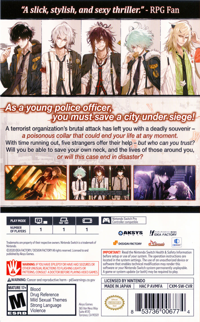Collar X Malice - (NSW) Nintendo Switch | J&L Game