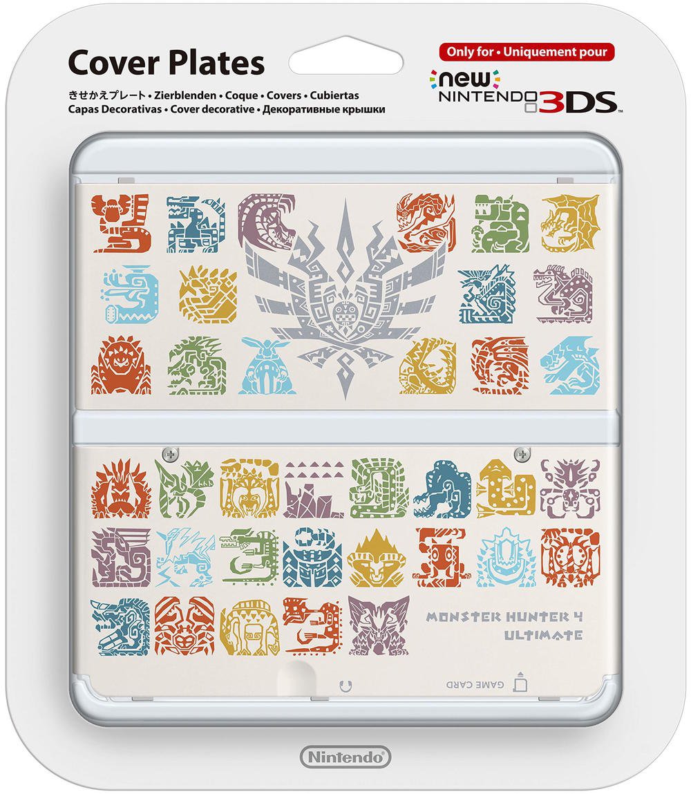 New Nintendo 3DS Cover Plates (Monster Hunter 4 Ultimate White) - New Nintendo 3DS (European Import) Accessories Nintendo   